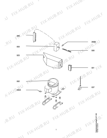 Взрыв-схема холодильника Aeg ARC0832-5 I - Схема узла Freezer cooling system